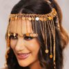 Aukmla Sequin Tassel Head Chain Gold Headpiece Hair Chains Festival Costume Headband Hair Accessories for Women