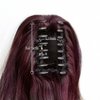 StrRid Pony Tail, Ponytail Extension Clip in Hair Extensions Ponytail Claw 20" Wavy Fake Hair Synthetic Ponytail Wig Daily Curly Pony Tail Blonde Black Hair Pieces for Women 6 oz-Burgundy