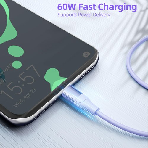 SGIN USB C to USB C Cable 3-Pack 6ft Type C Fast Charging Cable PD Cord Compatible Phone 15/15 Pro Max/15 Plus,Phone A15/A14 5G/A13/A54/S23 Ultra/A23/S21 FE/Z Fold5/A03s/A53/S22