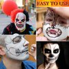 DuoZeng White Red Black Halloween Face Paint Makeup,Professional White Face Paint Clown Joker Cream Makeup Face Painting Kit,Body Paint for Halloween Zombie Costume Stage Cosplay