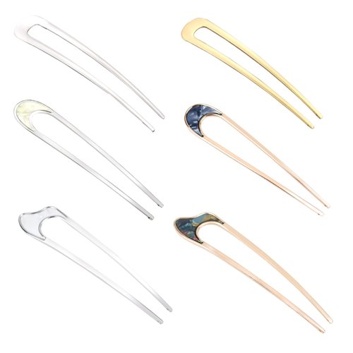 6 Pcs U Shaped Hair Pins Elegant French Hair Pins Vintage Metal Hair Pin Hair Fork for Buns Hair Styling Accessory for Women Girls