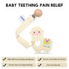 Baby Food Grade Silicone Teether Toy with Pacifier Clip Holder,Teething Pain Relief Toys Gift Set for 3 Months+ Boys and Girls,Freezer Safe,BPA Free (Yellow Llama)
