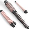 Nimmu Curling Iron Set with Thermal Brush Ceramic Curling Wand (0.35"-1"), 1 1/2 Inch Pro Heated Round Brush Create Blowout Look & Natural Curls, 30S Fast Heat Up, Detachable Dual Voltage Hair Curler