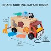 Mentari Toys - Shape Sorting Safari Truck - 9pc Wooden Pull Along Shape Sorter Toy - Montessori Activity Toy for Toddlers - Boost Fine Motor Skills and Shape Recognition - Educational Toy - Age 2+