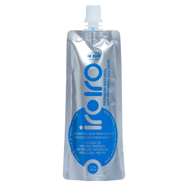 IROIRO Premium Natural Semi-Permanent Hair Color 40 Blue (4oz)