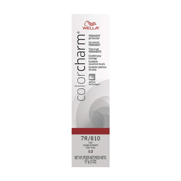 COLORCHARM Permanent Gel, Hair Color for Gray Coverage, 7R Red