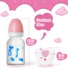 JIZHI Baby Doll Bottle and Magnetic Pacifier Set, Baby Doll Accessories for Reborn Baby Dolls, Pretend Play Feeding Toy Kids Gift (Pink)