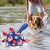 ShuRung 4th July Theme Soccer Ball Dog Toy with Straps Dog Interactive Play Balls for Tug of War USA Independence Day Dog Soccer Ball for Small Medium Big Size Dog (6 inches) S