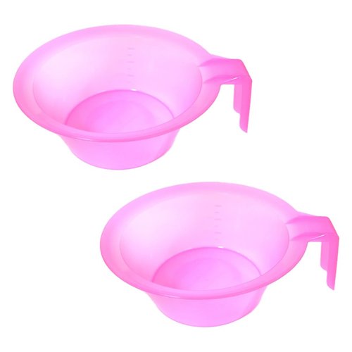 lasenersm 2 Pieces Hair Color Mixing Bowl Hair Color Bowl Hair Dye Bowl Applicator Bowl Plastic Color Mixing Tint Bowls Hair Dyeing Bowls Dyeing Coloring Tool for Home Salon Hairdressing, Pink