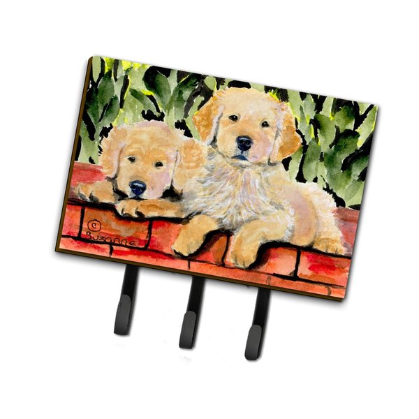 Caroline's Treasures SS8908TH68 Golden Retriever Leash or Key Holder, Wall Hooks, Key Hooks Holder, Coat Rack Wall Mount, Coat Hooks, Hooks for Hanging Keys, Towels, Aprons, Leashes,