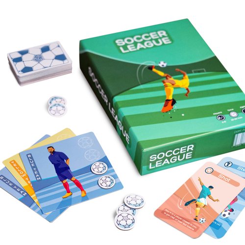 ALINA GAMES Soccer League Board Game | for Kids, Adults, and Family | for 2-8 Players | Average Playtime 20-60 min