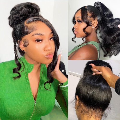 20 Inch 360 Lace Front Wigs Human Hair Pre Plucked, 200 Density Body Wave Frontal 360 Wig Human Hair Full Lace Human Hair Wigs, HD Lace Front Wigs Human Hair Glueless with Baby Hair Natural Hairline