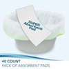 TidyCare Bedside Commode Absorbent Pads for Portable Toilet Chair Bucket and Bedpan | Value Pack of 40 Disposable Commode Pads for Adults in Medical Care | Universal Fit Portable Toilet Pads
