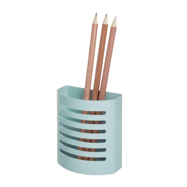 iDesign 85176 Magnetic Modern Pen and Pencil Holder, Writing Utensil Storage Organizer for Kitchen, Locker, Home, or Office, Set of 1, Mint Blue