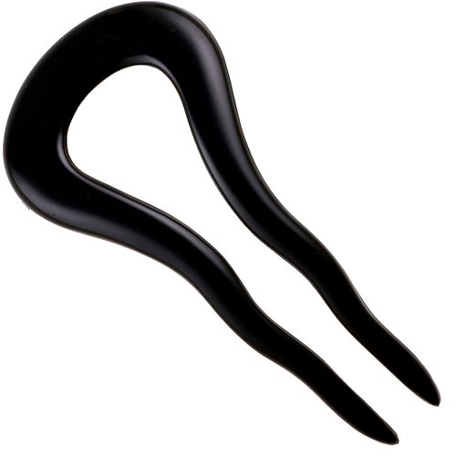 Camila Paris CP2670 French Twist Stick Clip Pins, Black, Wavy Hair Pin U-Shaped Hair Fork for Girls Spiral Updo Chignon Bun Holder, Fashion Flexible Styling Hair Accessories for Women, Made in France