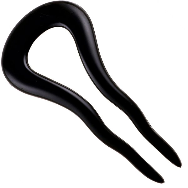 Camila Paris CP2670 French Twist Stick Clip Pins, Black, Wavy Hair Pin U-Shaped Hair Fork for Girls Spiral Updo Chignon Bun Holder, Fashion Flexible Styling Hair Accessories for Women, Made in France