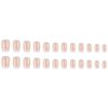 24Pcs French Tips Press on Nails Short Square Fake Nails Acrylic Nails White False Nails with Star Glitter Design Glossy French Nude Glue on Nails Stick on Nails for Women and Girls Nail Decorations