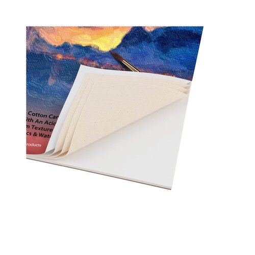 Paramount Universal Primed Premium Cotton Canvas 10 Sheet Pads - Universal Double Primed Cotton Canvas Pads for Students, Drawing, Painting, Travel, & More! - [White - 6" x 8"]