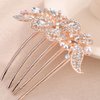 Chargances Vintage Crystal Inlaid Hair Comb Wedding Silver Rhinestone Long Teeth Hair Side Combs Bridal Slide Hairpins Barrettes Hair Accessories for Women Brides (Silver)