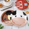 Whaline 60Pcs Farm Animal Birthday Party Dessert Plates Cock Pig Cow Sheep Disposable Paper Plates 6 Designs Farmhouse Dinnerware Plate 7 Inch for Party Supplies Table Decor