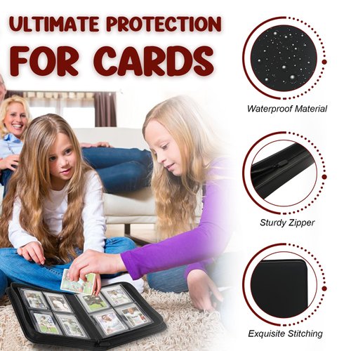 Binder for Toploader, HYMENEX Card Storage for Top Loader Holds 96 Cards, 4 Pocket Card Binder for TopLoader for Trading Cards 3" x 4" Rigid Card Holders and Sports Cards - Classic Black