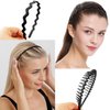 SuPoo 5pcs Black Zig Zag Headbands Plastic Headbands for Women Non Slip Hard Hair Comb Head Bands with Teeth Various Women’s Headbands Comfortable Hair Bands Cute Hair Accessories