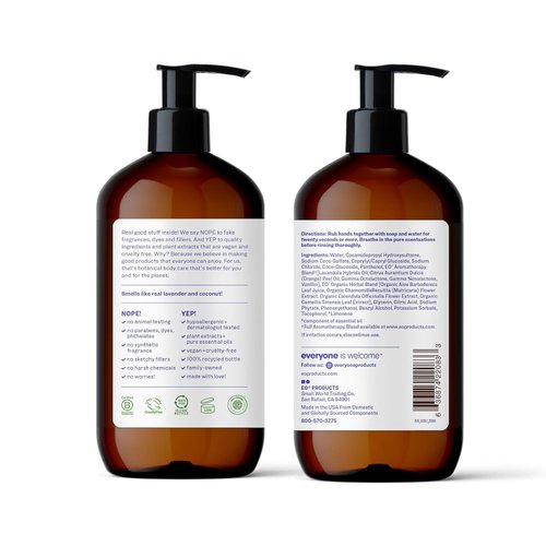 Everyone Liquid Hand Soap, 12.75 Ounce (Pack of 1), Lavender and Coconut, Plant-Based Cleanser with Pure Essential Oils