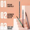 3Pcs Light Brown Waterproof Eyebrow Pencil,Ultra-Fine Mechanical Pencil with Spoolie Brush,Eyebrow Pencil Easy to Color,Draws Tiny Brow Hairs and Fills in Sparse Areas,Create Natural Eye Brow
