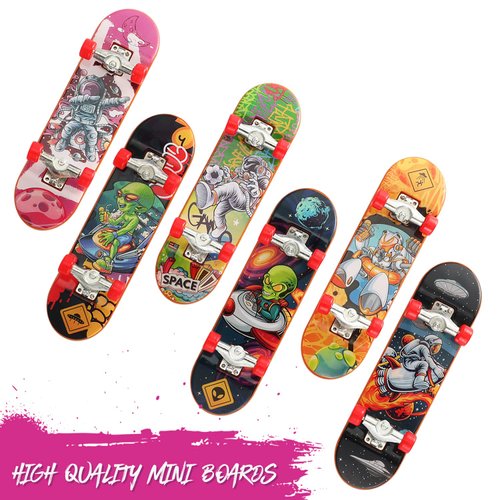 Magicat Finger Skateboards Space Edition for Kids, Teens - 6 Cool Finger Boards - Fingerboard Pack for Party - Toy, Games for Boys and Girls - Skateboard Party Favors Fingerboards Give Away