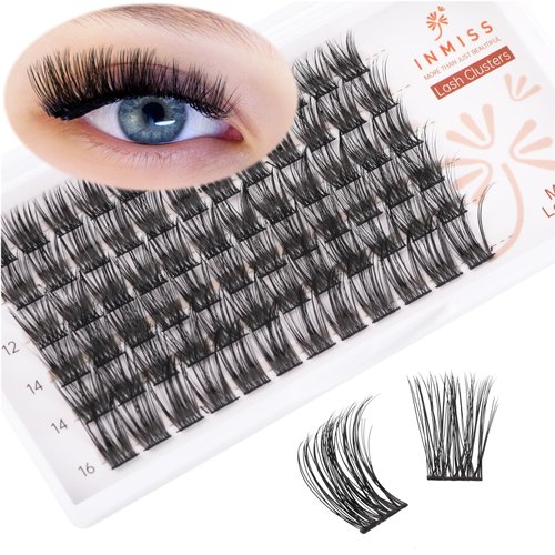 Lash Clusters D Curl 72 Pcs Cluster Lashes Natural Look Lash Extension Clusters Individual Lashes, Eyelash Extension Clusters DIY Lash Extensions at Home Lashes (D Mix 10-16mm, A02)