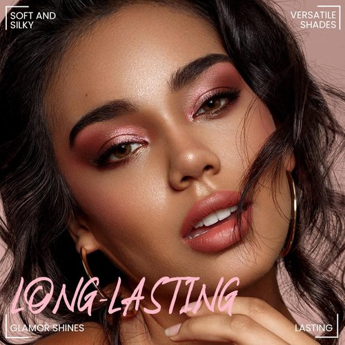 Six-Color Eyeshadow Makeup Palette, Pale Red Rose Pink Dark Browm Rose Gold Champagne Gold Nude Pink Eyeshadows, Blendable Matte and Shimmer, Long-Lasting - Cruelty-Free With Built-In Mirror - 01#