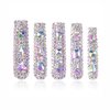 LOVFUL Press on Nails Eternal Stunning | Handmade with Full Covered Crystals | Reusable Fake Nails | Square | H46-L
