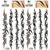 Tribal Flower Vine Waterproof Temporary Tattoos Fake Tattoo For Neck Arm Hands Leg Body Art Sticker Decal Festival Body Paint Adults Men and Women (Pack 2 PCS.)
