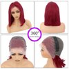 99j Burgundy Lace Front Wigs Human Hair 13x4 Transparent Hd Lace Front Wigs Human Hair Pre Plucked Bob Wig Human Hair Straight Bob Wigs For Black Women With Baby Hair Red Wig Human Hair 16 Inch