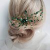 Kercisbeauty Boho Crystal Hair Comb for Women Wedding Bridal Headpiece Prom Hair Accessories (Green)