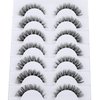 False Eyelashes Wispy Natural C Curl Strip Lashes Transparent Lash Bands Fluffy Cat Eye Lashes 7 Pairs by Yawamica