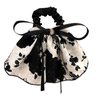 AsggBah 2pcs Premium Hair Bow Accessories: Long-tail Elastics for Girls and Women in Black and White, Hair Tie Scarves