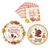hhdatc Thanksgiving Plates And Napkins Sets，Fall Party Turkey Maple Leaf Supplies Thanksgiving Decorations Disposable Dinnerware Set For 16 Guests