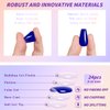 Leuhiove 24 Pcs Blue ​Press on Nail Long Bling Glam Ballerina Flash Diamond Crystal Glossy Fake Nails Coffin Nails Tips，Glitter Rhinestones Gems False Nails Glue on for Women and Girl