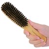 Boar Bristle Slick Back Hair Brush for Create a Sleek Frizz Free Hairstyle, Smoothing & Sleek Ponytail Bun Hairbrush with Wide 7 rows of bristle bristles for Sectioning & Parting for Women