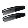 Amelia Beauty, 8in Black Plastic Master Wave Styling Comb, Made in USA, Professional Grade Hair Comb, For Everyday Styling, Thick Hair, Wet or Dry, l, 7"x1.25", 2 Pack