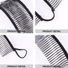Lurrose Stretchy Banana Hair Clips Vintage Clincher Comb No Crease Hair Clips Ponytail Holder for Natural Curly Thick Wavy Hair Ponytail Style and Up- do Black