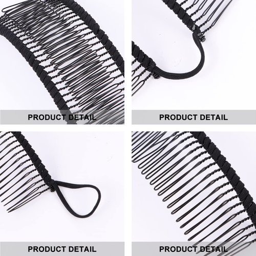 Lurrose Stretchy Banana Hair Clips Vintage Clincher Comb No Crease Hair Clips Ponytail Holder for Natural Curly Thick Wavy Hair Ponytail Style and Up- do Black