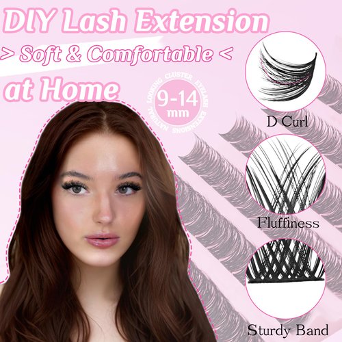 SLSXNL Natural Wispy Lash Clusters 9-14MM D Curl Cluster Eyelash Extensions Soft Eyelash Clusters,9mm 10mm 12mm 14mm False Eyelashes 120pcs Lash Clusters