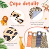 Leitee 4 Sets Safari Party Favors Animal Mask and Capes Jungle Theme Mask Cosplay Capes Wild Safari Birthday Decorations Zoo Animal Costumes for Kids Girls Boys Dress up Christmas Supplies, 4 Styles