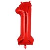 40 Inch 1 Red Number Balloons Mylar Foil Helium Digital Balloons Baby Shower 1st Birthday Party Decor Supplies…