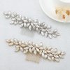 Jeairts Rhinestone Wedding Hair Comb Gold Bridal Hair Pieces Sparkly Crystal Bride Hair Jewelry Decorative Wedding Hair Accessories for Women and Girls