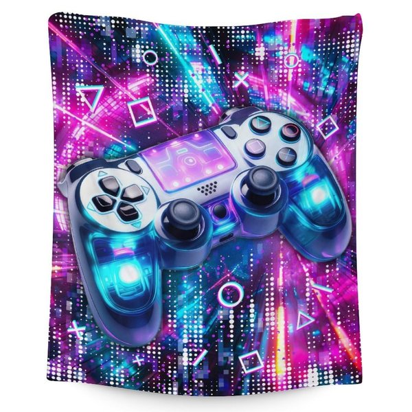 Game Blanket for Kids, Gift for Christmas, 50 x 40 Inches Flannel Throw for Boys Teen, for Gaming Lovers Boyfriend, Ultra Soft Cozy Throw Blanket for Bed Couch Sofa Living Room Camping