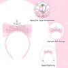 Casoty Pink Headband, Fashion Headbands for Women's Hair, Bow Headbands for Women Girls, Cute Hair Accessories for Halloween Costume Birthday Party