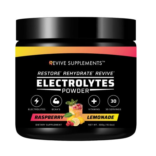 Raspberry Lemonade Electrolyte Hydration Drink - Essential Vitamins and Electrolytes for fasting - BCAA Electrolyte Powder and Multivitamins for instant hydration - No Sugar - No Caffeine- Made in USA